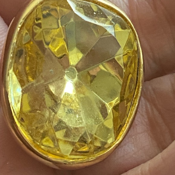 Kenneth Jay Lane Gold Yellow Crystal Earrings - Picture 2 of 6